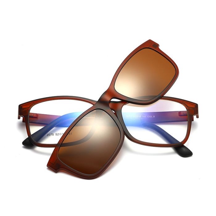 C5 Matte trans brown+brown polarized clip
